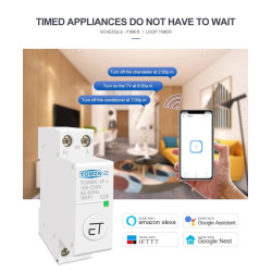 Ewelink Wifi 1 Phase ON-OFF Switch Breaker 50A 220VAC DIN Rail